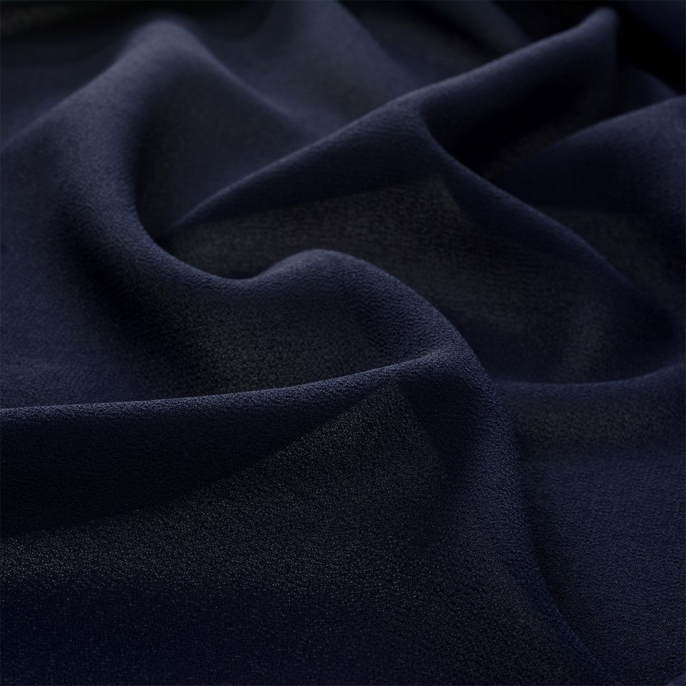 Креп шифон 105 г/м², шир. 150 см / 35 метров, TBY.8021-206, цв.206 т.синий /TOS/