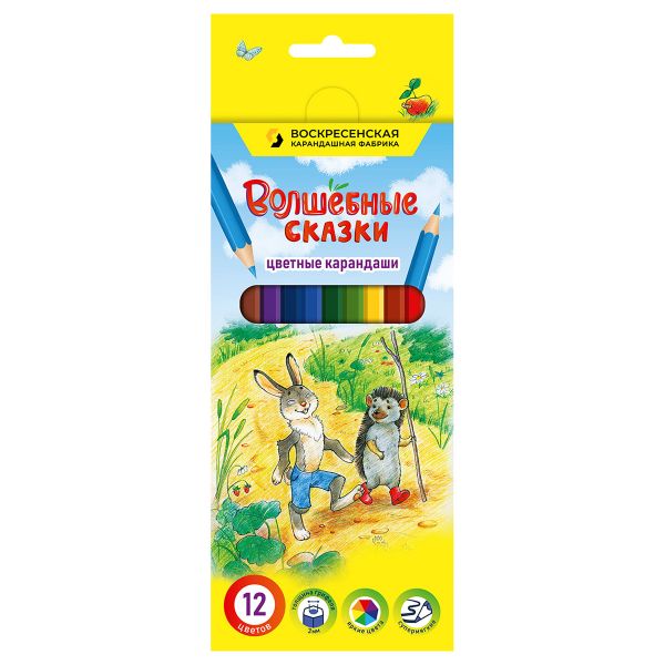 Набор цветных карандашей FP-CP-1012 заточенный 8х12 цв, Набор цветных карандашей FP-CP-1012 заточенный 8х12 цв, ВКФ FP-CP-1012