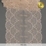 Кружево эластичное (стрейч) 8034 195мм цв.L168 серебристый пион, 10 метров, Kruzhevo