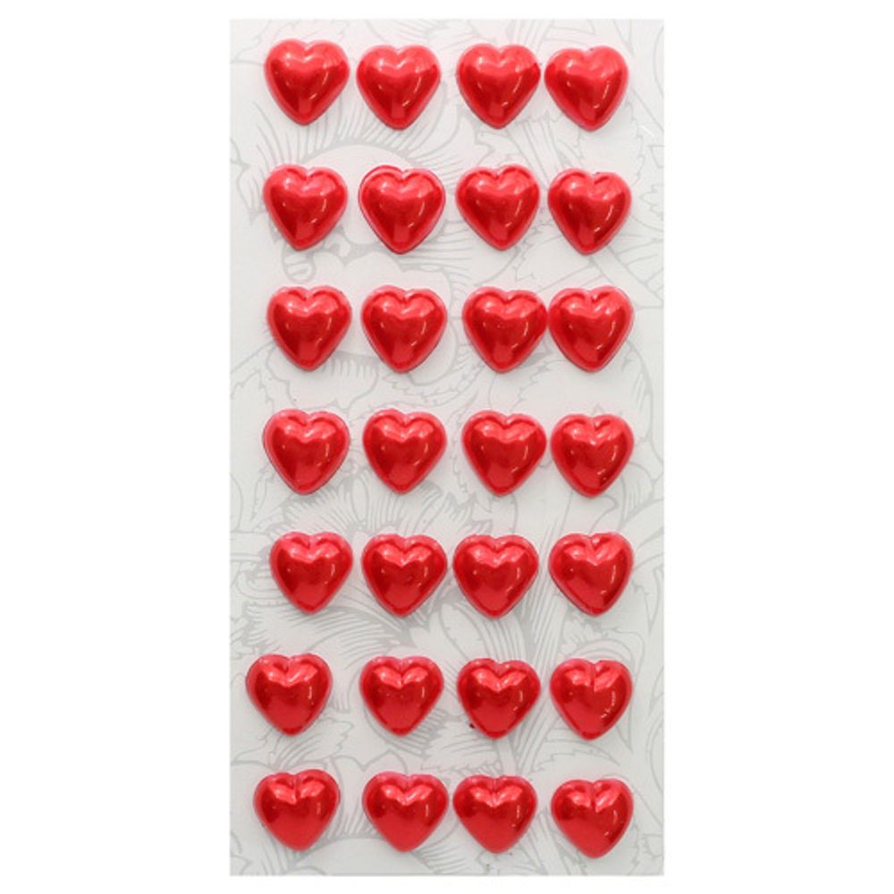 Декоративные наклейки "Жемчуг", 12 мм, Астра, Z1 красный, 5 шт