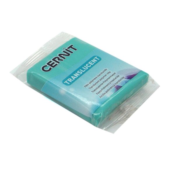 Полимерная глина Cernit Translucent запекаемая, прозрачная 56 гр, 620 прозрачный изумруд