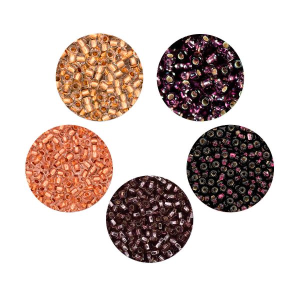 Набор бисера Preciosa 077, 5 цветов по 20 гр, № 10/0 (2.3 мм), диаметр 2,3 мм, 100 гр
