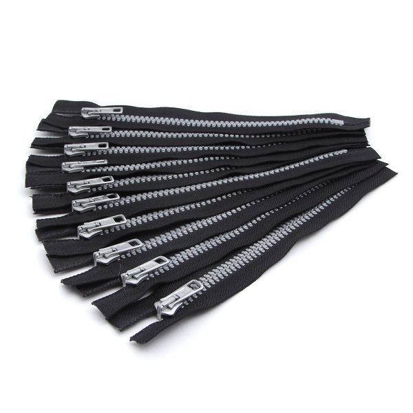 Молния трактор Arta Т6 (6 мм) 1 зам., н/раз., 18 см, Decor, цв. 077 черный / 991 алюминий, уп.10 шт