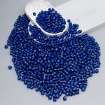 Бусины акрил ⌀10 мм, 500 г, в цвете с белой сердцевиной, мягкий куб, 57 синий, Astra&Craft LY-161