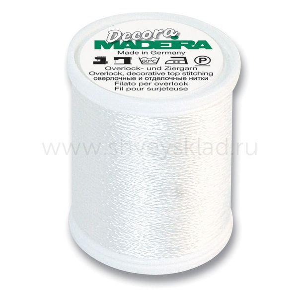 Нитки оверлочные вискоза Madeira Decora №6, 100 м, цв. 1401, 9306, 5 катушек