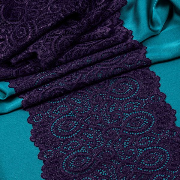 Кружево бельевое эластичное 180 мм / 25 метров, TBY.L1351, цв.L2817 фиолетовый, Kruzhevo