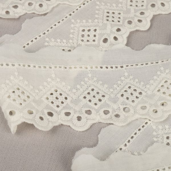 Кружево шитьё хлопок.0190 6 мм, цв.F102 молочный, уп.13.71м, Kruzhevo