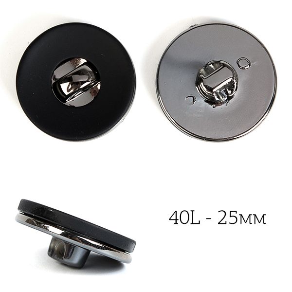 Пуговицы на ножке пластик J.8937A цв.01 черный 40L-25мм, 36 шт