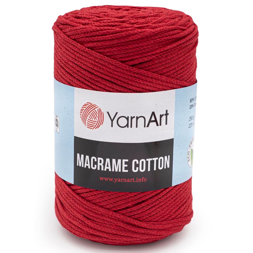 Пряжа YarnArt (ЯрнАрт) Macrame Cotton / уп.4 мот. по 250 г, 225м, 773 алый