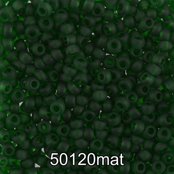 Бисер Preciosa 10/0 (2.3 мм), 500 г, 50120 mat (Ф635) т.зеленый мат.