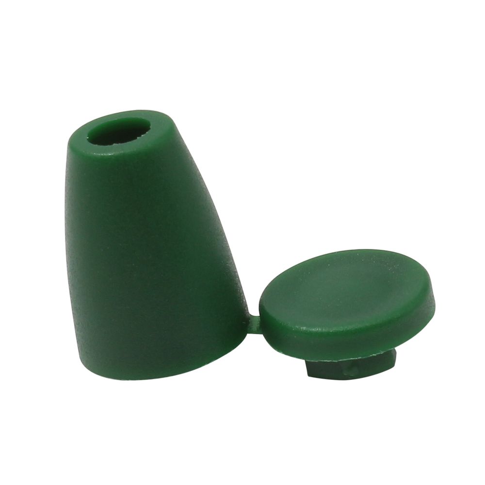 Наконечник для шнура пластик Колокол ⌀6/9 мм, 14х11 мм, ПП т.зеленый, 27106-Н, 100 шт