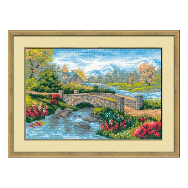 Набор для вышивания нитками Риолис, Летний пейзаж, 38х26 см