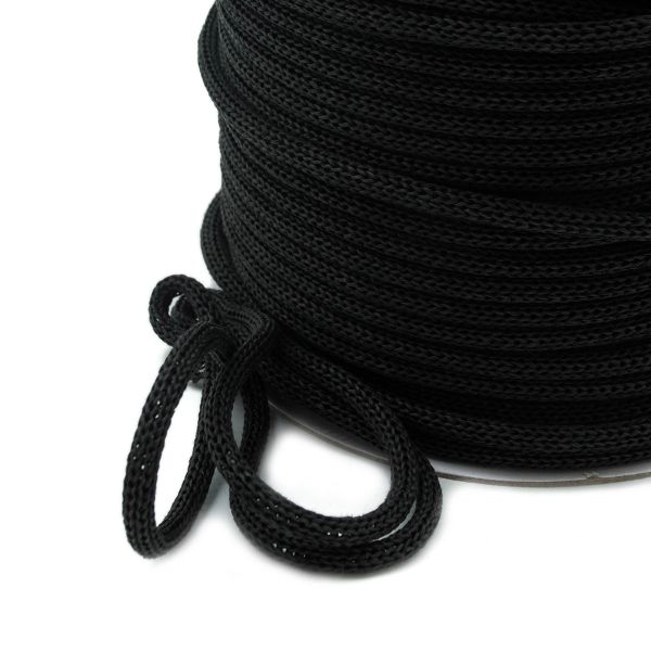 Шнур бумажный для крафт-пакетов ⌀5.0 мм, 100 м, PR001 черный