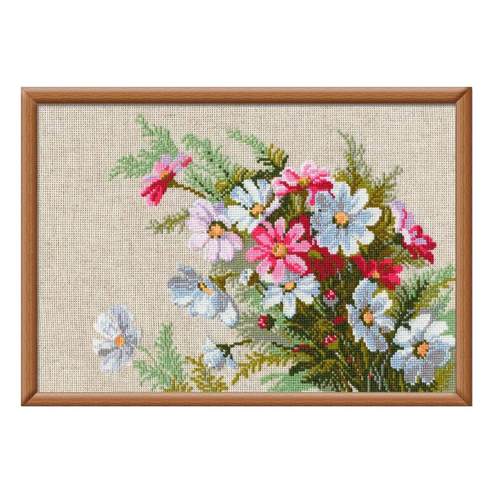 Набор для вышивания нитками Риолис, Космеи, 30х21 см