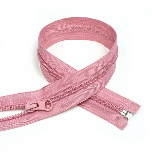 Молния спираль (витая) Т5 (5 мм) 1 зам., разъем., 60 см, цв.S070 пудро-розовый уп.50 шт