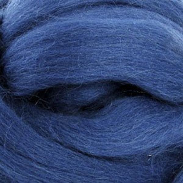 Шерсть для валяния Пехорка Гребенная лента тонкая 1х50 г (до 23 мкр), 156 индиго