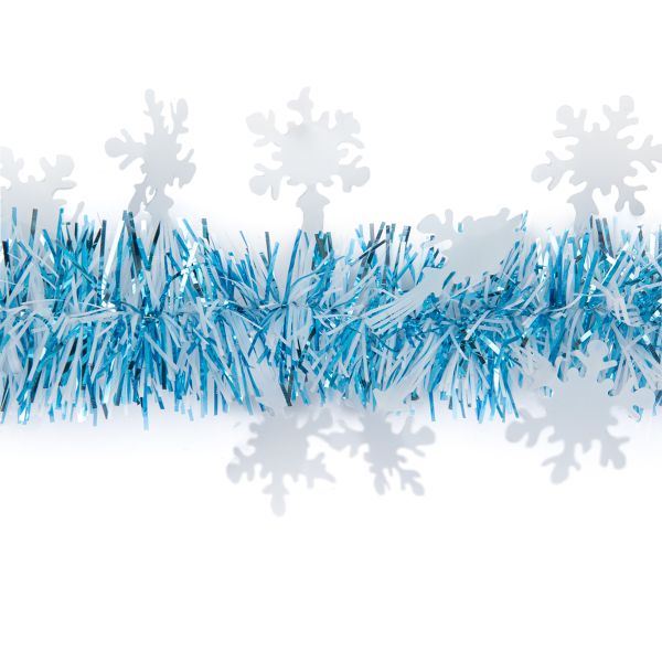 Мишура 6х200 см, 5 шт, №01 голубой (снежинки), Snoweekon SNW-F125