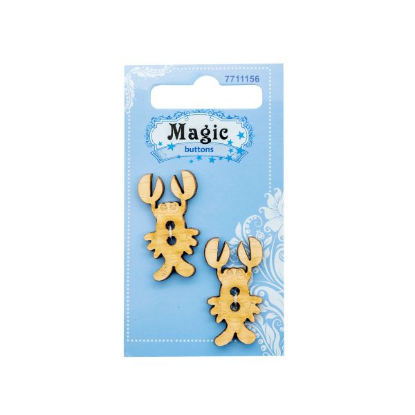 Украшения декоративные пуговицы Рак, 2 шт, Magic Buttons LW824-V45