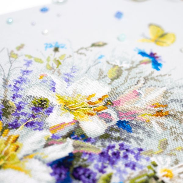 Набор для вышивания нитками Чудесная игла Premium 310-227, Нежный дуэт, 40х25 см