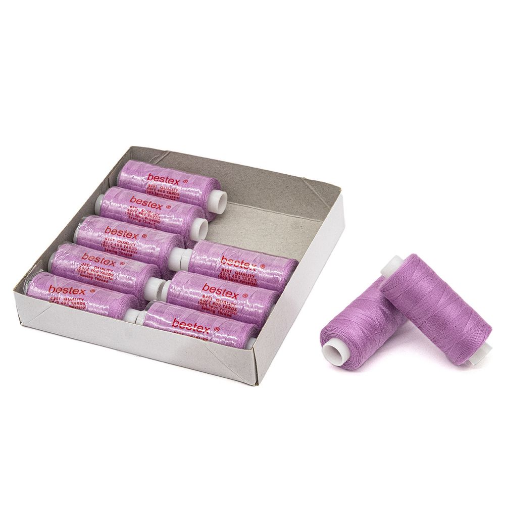 Нитки швейные бытовые Bestex 40/2, 365 м (400 ярд) / 10 кат., 067 светло-сиреневый