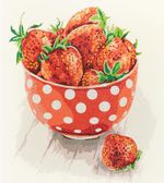 Алмазная (кристальная) мозаика Фрея, Клубника в чашке, 35х40 см