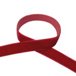 Лента бархатная (тесьма) эластичная 12.0 мм / 16.5±0.5 метра, №605 (18-1663) красный, Blitz VRE-12