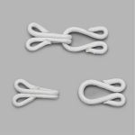 Крючки пришивные в оплетке 18х35 мм, цв.белый, 100 шт