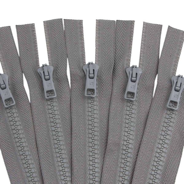 Молния трактор Arta Т6 (6 мм) 1 зам., разъем., 65 см, цв. 074 серый, уп.5 шт