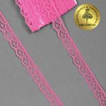 Кружево отделочное в стиле "трикотаж" 12 мм 150-2, цв.13 ярко-розовый, 9.14м