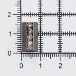 Наконечник для шнура металл цилиндр со стразами ⌀3,5/7 мм, 15,5х8,5 мм (чер.никель), 20 шт