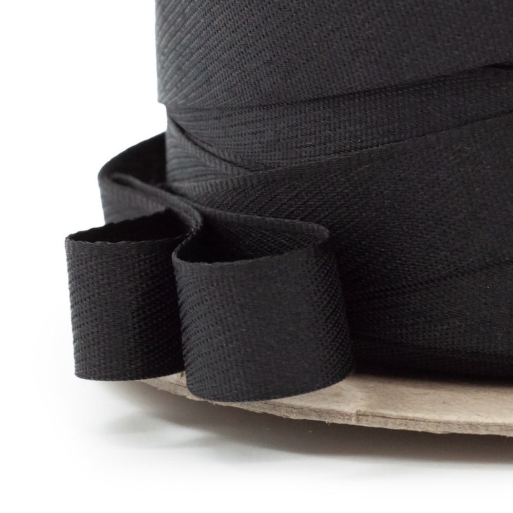 Тесьма брючная 15,5 мм, 48-5297 (0001 черный), 200 м