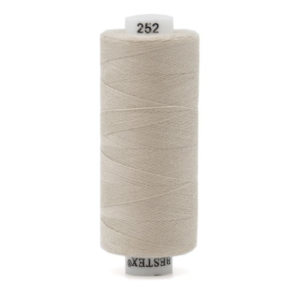 Нитки швейные бытовые Bestex 40/2, 365 м (400 ярд) / 10 кат., 252 серый-крем