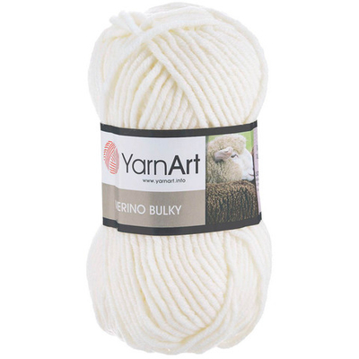 Пряжа YarnArt (ЯрнАрт) Merino Bulky / уп.5 мот. по 100 г, 100м, 501 белый