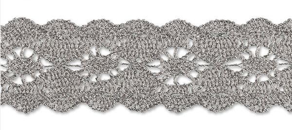 Тесьма декоративная 25 мм, 5х3 м, серебро, Gamma MTR-29