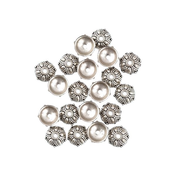 Розетки для бус 10 мм, 20 шт, 01 под античное серебро, Zlatka MFR-11