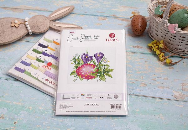 Набор для вышивания нитками Luca-S, Пасхальное Яйцо 17х14 см