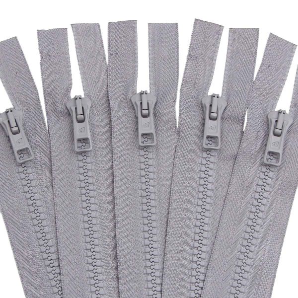 Молния трактор Arta Т6 (6 мм) 1 зам., разъем., 65 см, цв. 079 св.серый, уп.5 шт