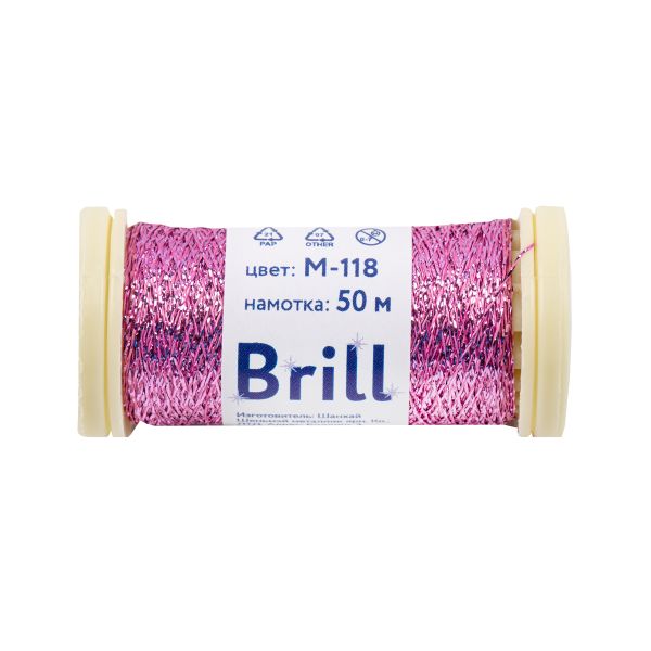 Мулине Gamma металлик M 5 мотков по 50 метров, M-118 яр. розовый, Gamma BRILL