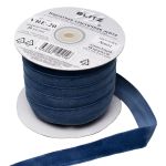 Лента бархатная (тесьма) эластичная 20.0 мм / 16.5±0.5 метра, №601 (19-4030) т.синий, Blitz VRE-20