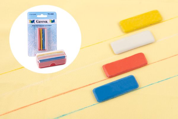 Мел портновский восковой, 4 шт, ассорти, Gamma TC-040