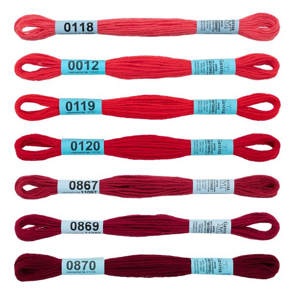 Мулине Gamma набор Спектр, цв.cherry, 7 мотков по 8 метров
