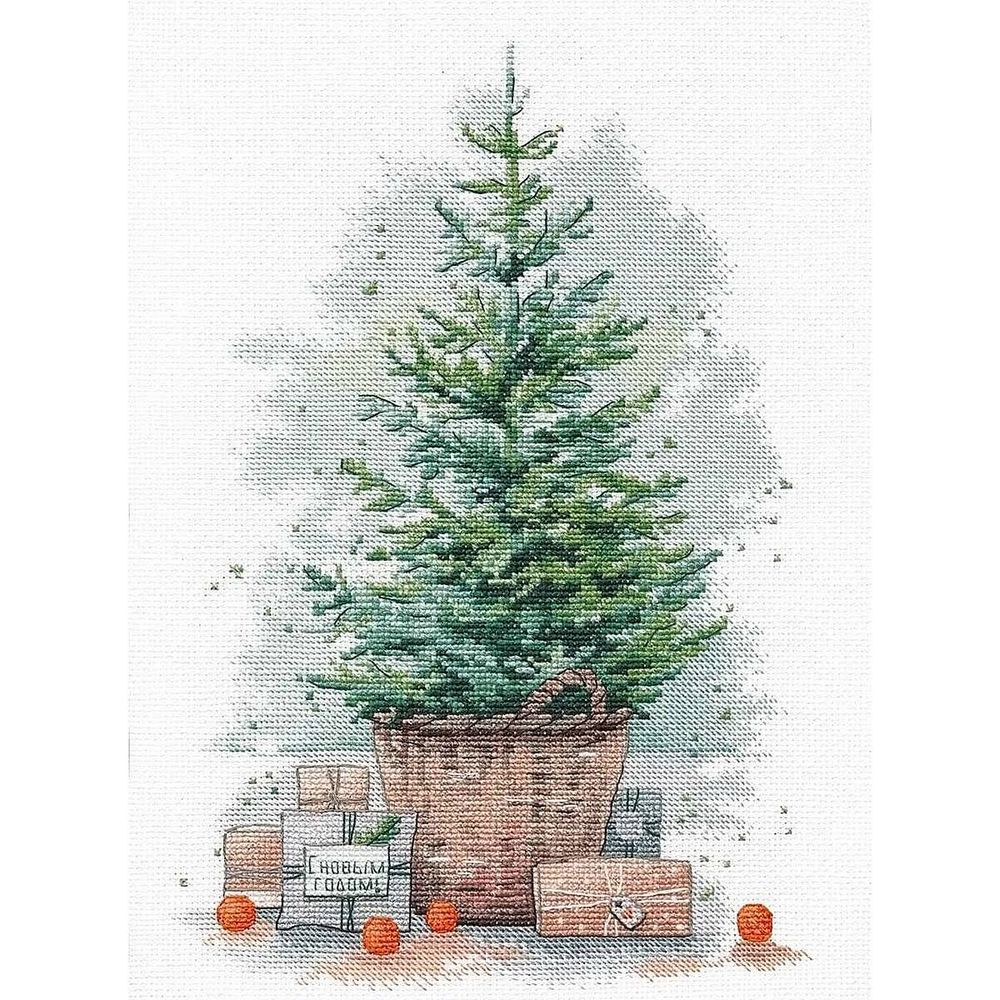 Набор для вышивания нитками Овен 1567, Новогодний сюрприз 18х27 см