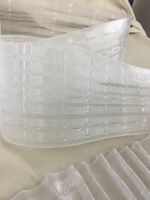 Лента (тесьма) шторная: сборка параллельная (1:2) 85 мм / 100 метров, (7 рядов петель, 3 шнура), прозрачный, 214