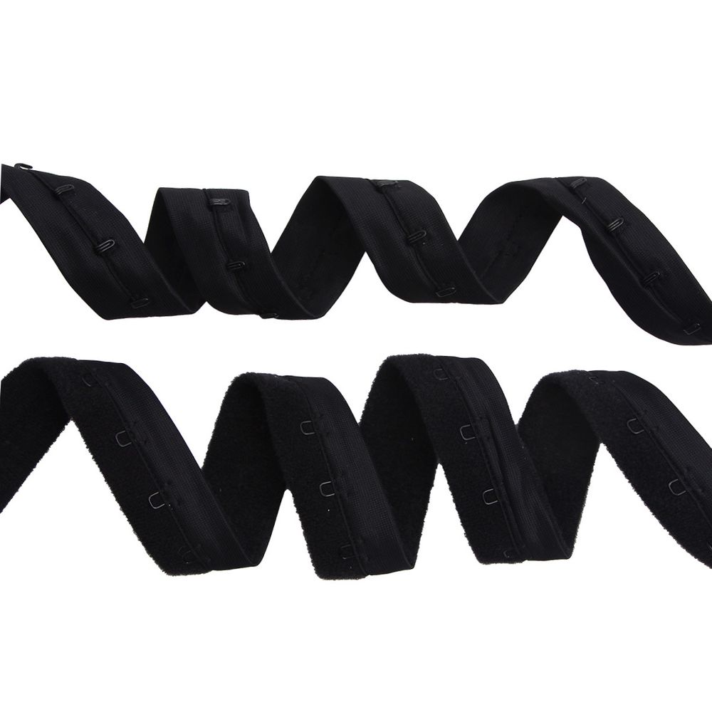 Застежки для бюстгальтера на ленте (1 ряд) 25 мм / 45.7 метра, 43 г/м, черный, 7221-6121