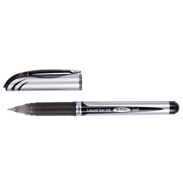 Ручка гелевая Energel 0.7 мм, 12 шт, BL57-AO черный стержень, Pentel
