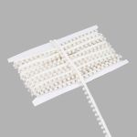 Кант декоративный с бусинами жемчуг и бисером 14 мм, / 9.14 метра, белый