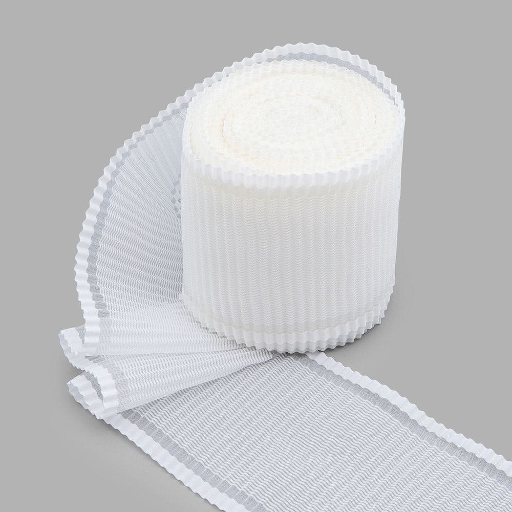 Лента атласная гофре 80.0 мм, 1 м, (белый), С72, 10 шт, Красная лента