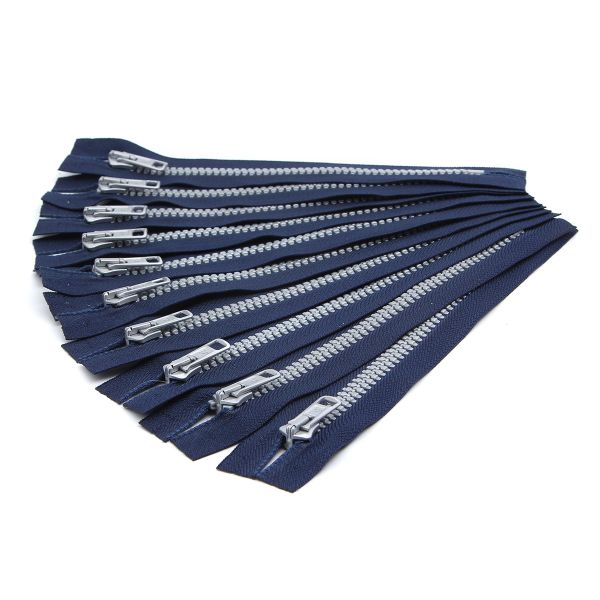 Молния трактор Arta Т6 (6 мм) 1 зам., н/раз., 18 см, Decor, цв. 044 т.синий / 991 алюминий, уп.10 шт