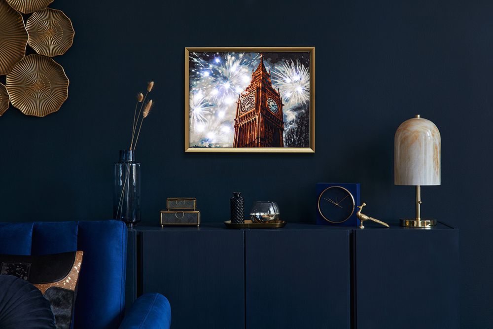 Картина по номерам Фрея PNB/PLDD-244, Фейерверк над Биг-Беном, (со светодиодами) 50х40 см