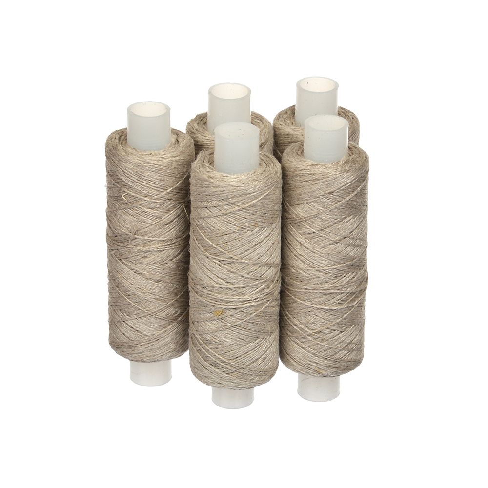 Нитки льняные Л68 200м суровая наб.5 катушек